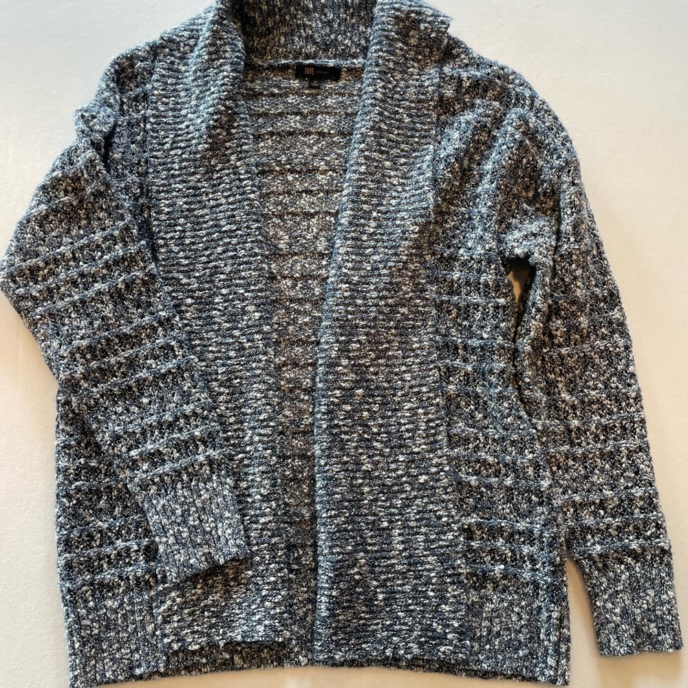 Frye marled open knit blue/white cardigan size M